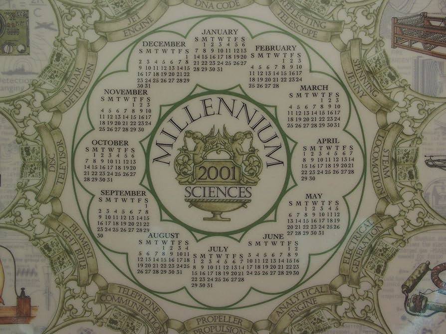 　MILLENNIUM　CALENDAR PLATE 2001 MILLENNIUM CALENDAR PLATE 2001 Wedgwood Calendar Plate 2001